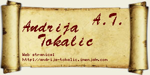 Andrija Tokalić vizit kartica